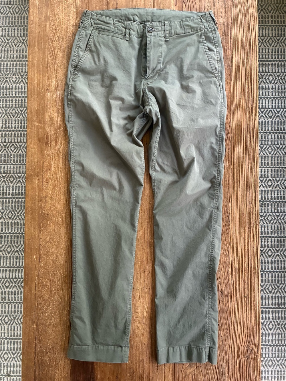 Buck Mason Cotton Carry On Pant 29x31” Olive Green